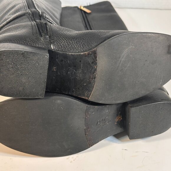 Women's Tory Burch Black Leather Tall Boots - Picture 11 of 16